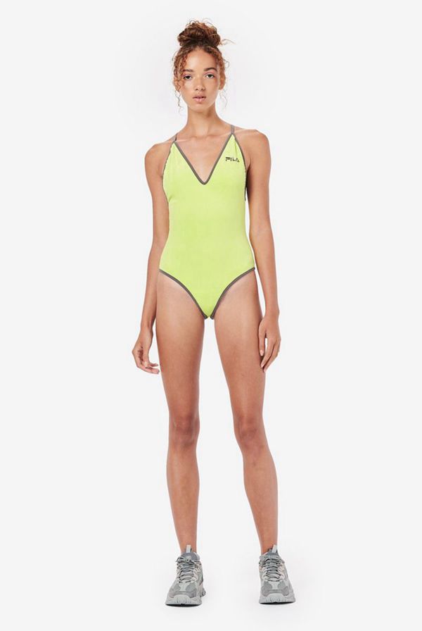 Bodysuits Fila Mulher Luz Verdes/Pretas - Fila Eesha High Leg En Portugal,EGAF-71354